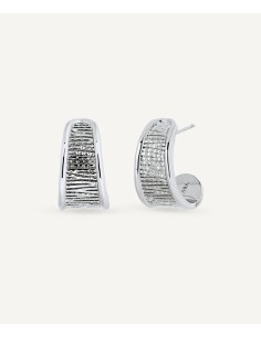 Pendientes Vidal & Vidal semiluna Horizonte plateados diseño elegante