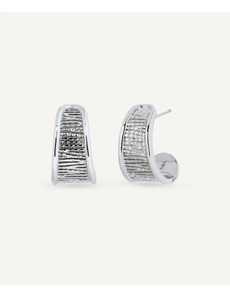 Pendientes Vidal & Vidal semiluna Horizonte plateados diseño elegante