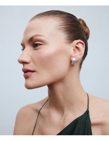 Pendientes Vidal & Vidal semiluna Horizonte plateados diseño elegante