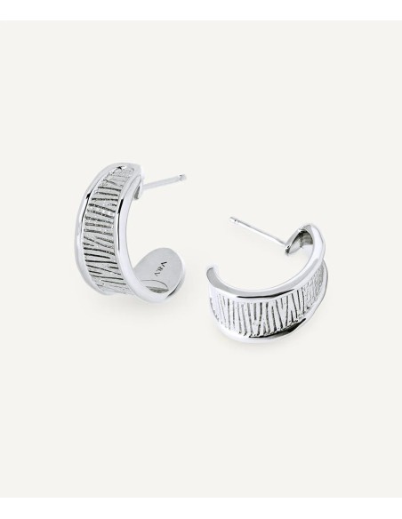 Pendientes Vidal & Vidal semiluna Horizonte plateados diseño elegante