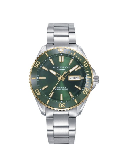 Reloj Viceroy automático hombre acero con esfera verde y bisel cerámico WR 200M