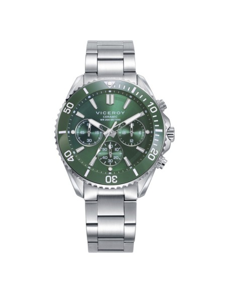 Reloj Viceroy hombre acero cronógrafo cuarzo esfera verde WR 200M