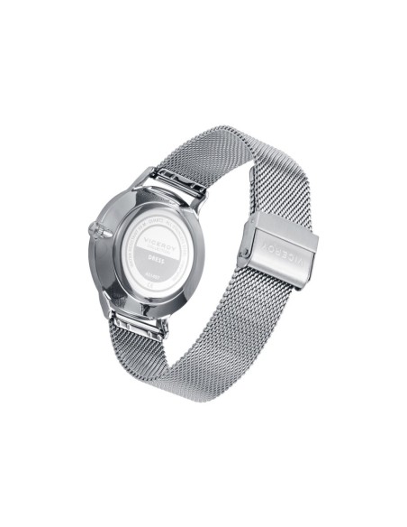 Reloj Viceroy hombre acero malla milanesa esfera negra fecha