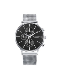 Reloj Viceroy hombre cronógrafo acero malla milanesa esfera negra