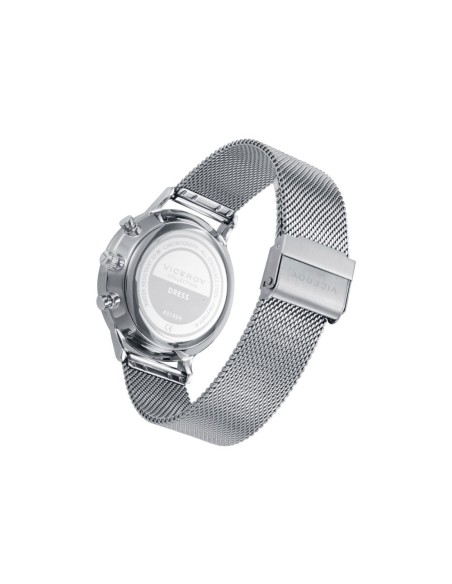 Reloj Viceroy hombre cronógrafo acero malla milanesa esfera negra
