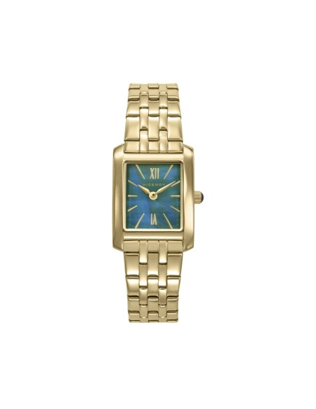 Reloj Viceroy mujer acero IP dorado esfera verde rectangular