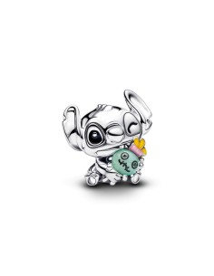 Charm en plata de ley Stitch y Scrump de Disney