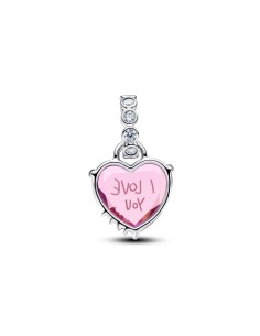 Charm Colgante en plata de ley I Love You Mom 2