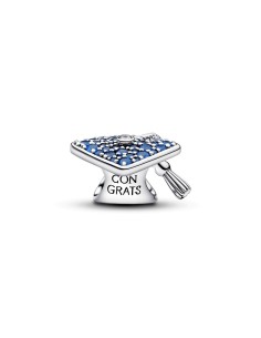 Charm en plata de ley Birrete de Graduación 2026 Azul Brillante 2