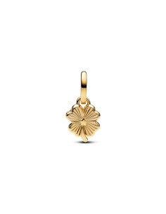 Charm Colgante con un recubrimiento en oro de 14k Trébol de la Suerte Blanco 2