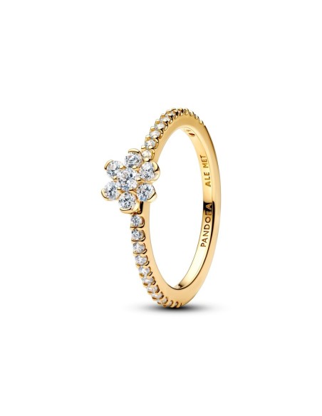 Anillo con un recubrimiento en oro de 14k Flor Brillante