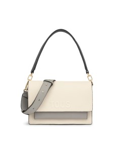 Bandolera mediana TOUS Audree Saffiano beige y gris – Bolso elegante y funcional para mujer