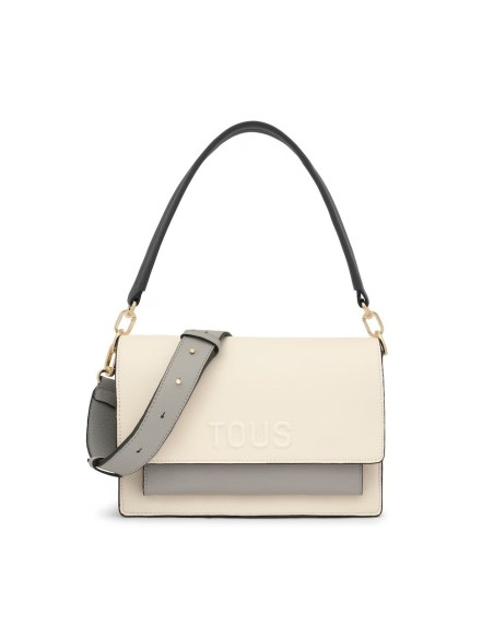 Bandolera mediana TOUS Audree Saffiano beige y gris – Bolso elegante y funcional para mujer