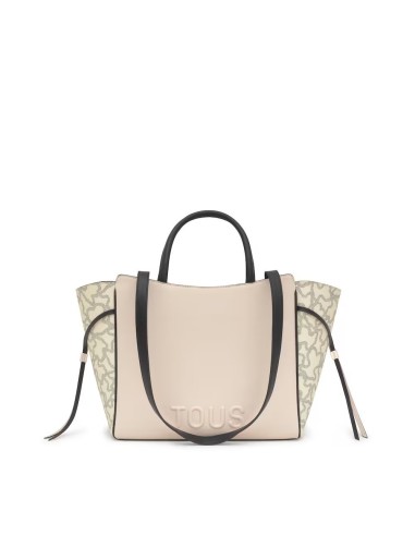 Bolso TOUS City mediano Kaos Icon beige y negro – Shopper elegante y versátil para mujer