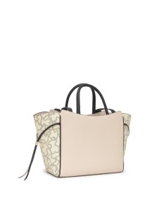 Bolso TOUS City mediano Kaos Icon beige y negro – Shopper elegante y versátil para mujer 2