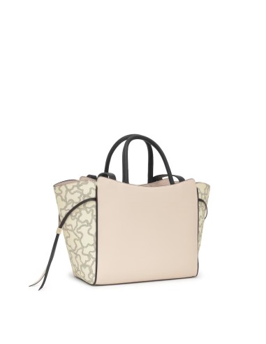 Bolso TOUS City mediano Kaos Icon beige y negro – Shopper elegante y versátil para mujer