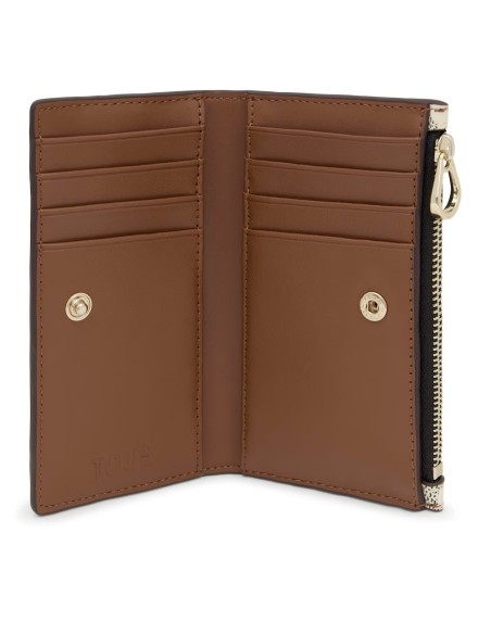 Cartera TOUS Flat Kaos Icon beige – Billetera elegante, compacta y funcional para mujer