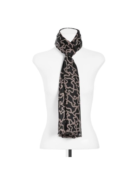Foulard TOUS Kaos negro – Pañuelo elegante y versátil con estampado icónico