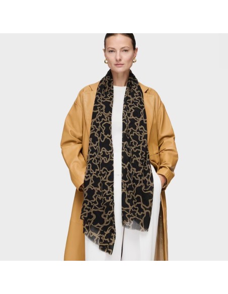 Foulard TOUS Kaos negro – Pañuelo elegante y versátil con estampado icónico