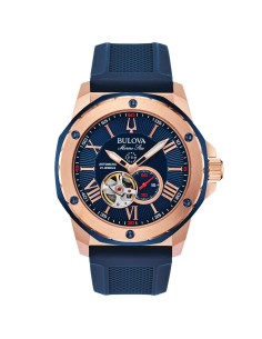 Reloj Bulova Marine Star 98A227 Automático Oro Rosa y Azul – 44 mm Sumergible 200 m