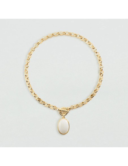 Collar corto La Riviera acabado blanco y oro | Elegancia minimalista Agatha París
