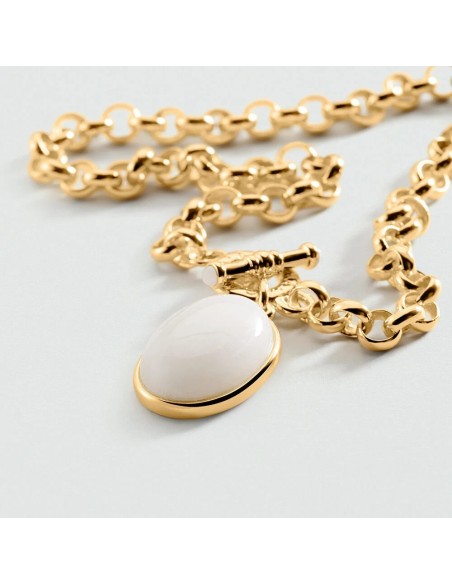 Collar corto La Riviera acabado blanco y oro | Elegancia minimalista Agatha París