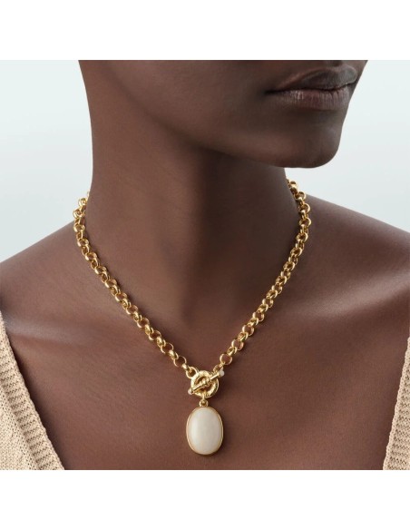 Collar corto La Riviera acabado blanco y oro | Elegancia minimalista Agatha París