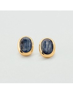 Pendientes largos La Riviera acabado azul y oro | Elegancia sofisticada Agatha París