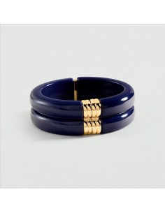 Pulsera esclava Royal acabado azul y oro | Elegancia sofisticada Agatha París
