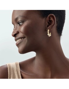Pendientes criollas Ramatuelle acabado marfil y oro | Elegancia atemporal Agatha París 2