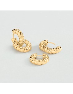 Pendientes criollas Ramatuelle doradas finas | Aros elegantes Agatha París 2