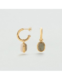 Pendientes criollas La Riviera acabado blanco y oro | Aros elegantes Agatha París