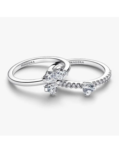 Anillo Divisible en plata de ley Trébol de la Suerte Brillante