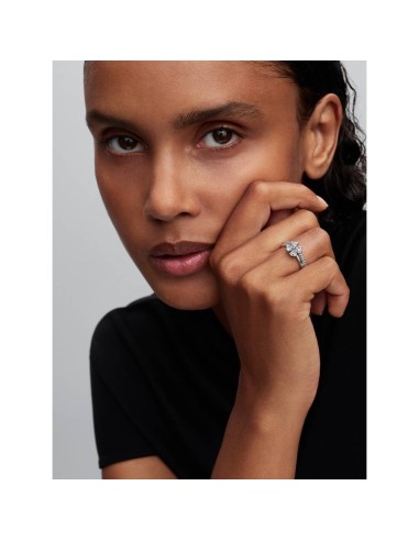 Anillo Divisible en plata de ley Trébol de la Suerte Brillante
