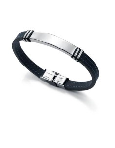 Pulsera Viceroy Fashion de acero y caucho negro para hombre. 
