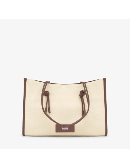 Shopper grande de jacquard beige TOUS Summer Holidays para mujer