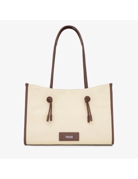 Shopper grande de jacquard beige TOUS Summer Holidays para mujer