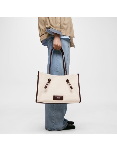 Shopper grande de jacquard beige TOUS Summer Holidays para mujer