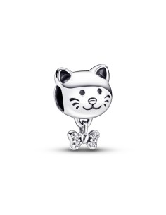 Charm en plata de ley Mascota Gato & Lazo Pandora