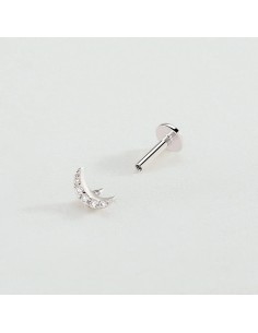 Piercing Mini Luna Mix & Match con Cristal Plateado | Agatha Paris 2