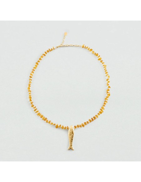 Collar Midi Calma Marrón y Dorado para Mujer | Agatha Paris
