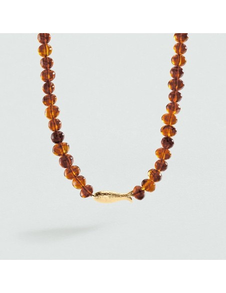 Collar Corto Calma Marrón y Dorado para Mujer | Agatha Paris