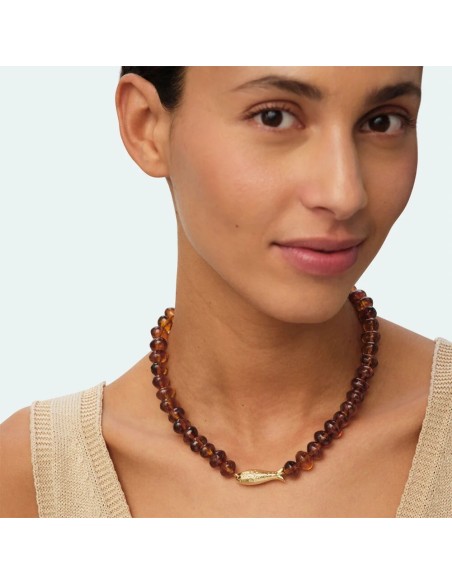 Collar Corto Calma Marrón y Dorado para Mujer | Agatha Paris