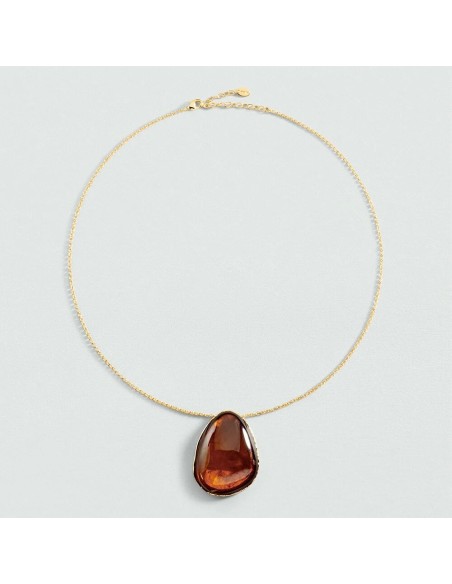 Collar Largo Calma Marrón y Dorado para Mujer | Agatha Paris