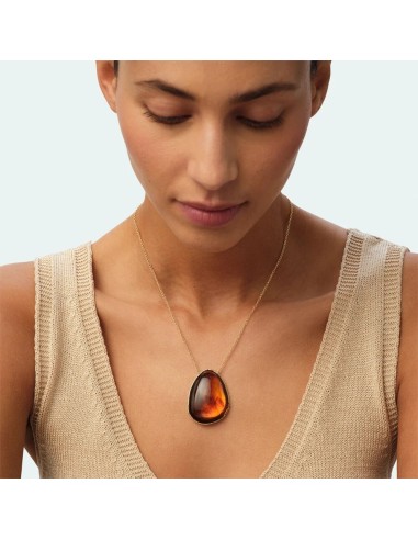 Collar Largo Calma Marrón y Dorado para Mujer | Agatha Paris