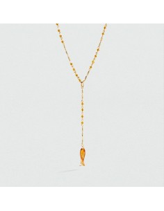 Collar Largo Calma Marrón y Dorado para Mujer | Agatha Paris