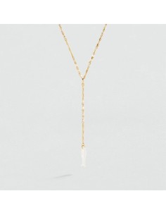 Collar Largo Calma Blanco y Oro para Mujer | Agatha Paris