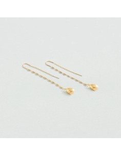 Pendientes Largos Calma Dorados para Mujer | Agatha Paris