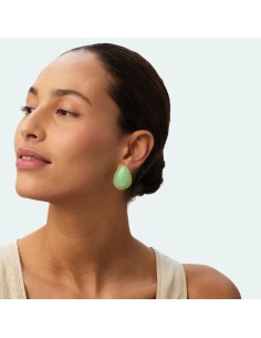 Pendientes Largos Calma Verde y Dorado para Mujer | Agatha Paris 2