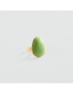 Anillo Ancho Calma Verde y Dorado para Mujer | Agatha Paris